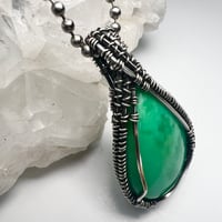 Image 5 of Chrysoprase and Sterling Silver Pendant 