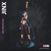 Image 1 of 3D Printed Jinx Figurine – Arcane / League of Legends Fan Model (Unpainted)