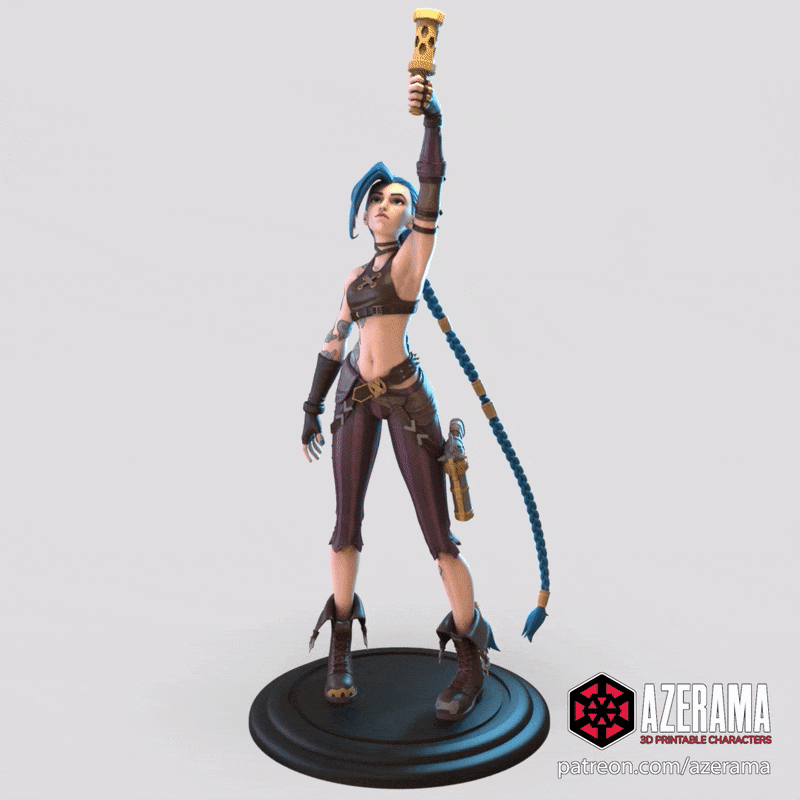 Image 5 of 3D Printed Jinx Figurine – Arcane / League of Legends Fan Model (Unpainted)