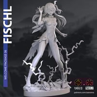 Image 4 of 3D Printed Fischl Figurine – Genshin Impact Fan Model (Pre-Sanded, Unpainted & Unassembled)