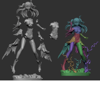 Image 5 of 3D Printed Fischl Figurine – Genshin Impact Fan Model (Pre-Sanded, Unpainted & Unassembled)