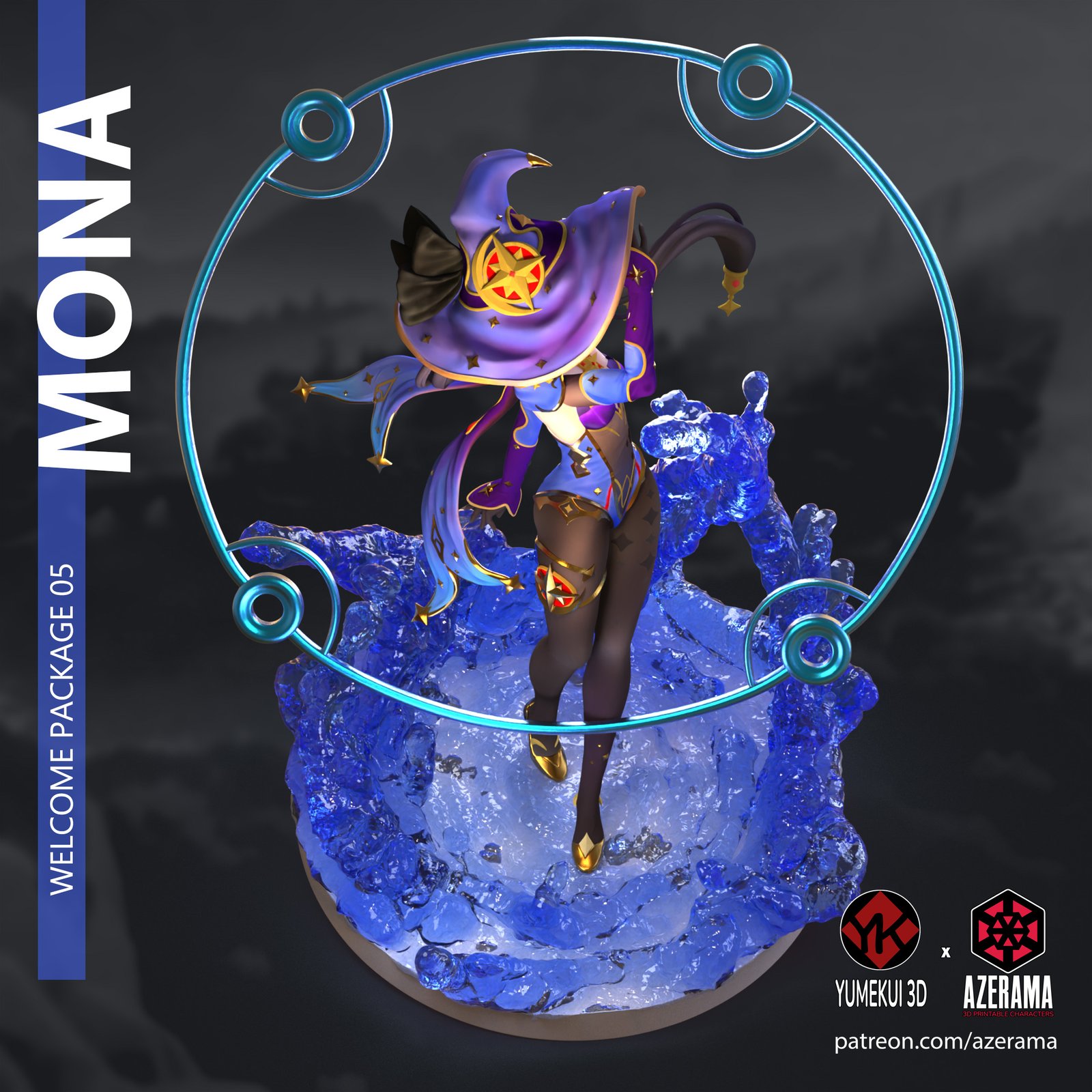 mona グッズ 3D Printed Mona Figurine | Genshin Impact Unpainted Resin Model