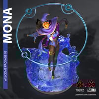 Image 2 of 3D Printed Mona Figurine | Genshin Impact Unpainted Resin Model Kit
