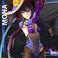 Image 4 of 3D Printed Mona Figurine | Genshin Impact Unpainted Resin Model Kit