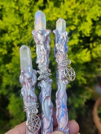 Image 2 of Mini Crystal wand with Aura Quartz Gemstone