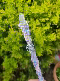 Image 1 of Mini Crystal wand with Aura Quartz Gemstone