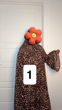Image 1 of 1-Leopard Print Collection Open kimono  with buttons and Matching Hijab