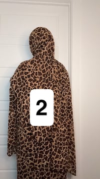 Image 1 of 2-Leopard Print Collection Open kimono  with buttons and Matching Hijab