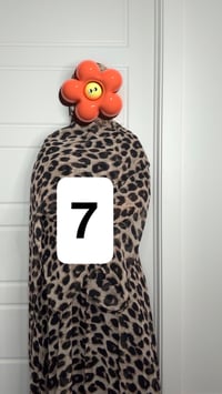 Image 3 of 7-Leopard Print Collection Open kimono  with buttons and Matching Hijab