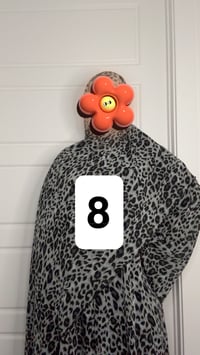Image 3 of 8-Leopard Print Collection Open kimono  with buttons and Matching Hijab