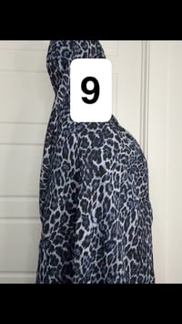 Image 1 of 9-Leopard Print Collection Open kimono  with buttons and Matching Hijab