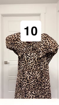 Image 1 of 10-Leopard Print Collection Open kimono  with buttons and Matching Hijab