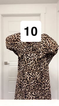 Image 3 of 10-Leopard Print Collection Open kimono  with buttons and Matching Hijab