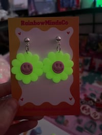 Image 2 of Happy glow in the dark earrings
