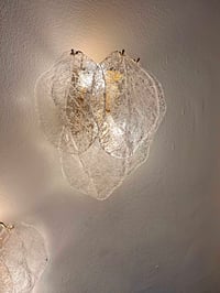 Image 4 of PAREJA DE APLIQUES DE HOJAS DE MURANO, AÑOS 70