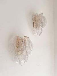 Image 5 of PAREJA DE APLIQUES DE HOJAS DE MURANO, AÑOS 70