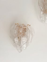 Image 7 of PAREJA DE APLIQUES DE HOJAS DE MURANO, AÑOS 70