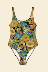 Image 1 of One piece swimsuit in Psychedelic Meadow blue