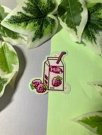 Image 3 of Cute Strawberry Milk Glossy Sticker