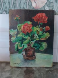 Image 4 of Ancienne peinture pot de géraniums 