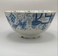 Image 2 of Eighteenth Century English Delft Punch Bowl ; Squirrel & Grape Vine Pattern, Bristol, 1740.