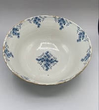 Image 4 of Eighteenth Century English Delft Punch Bowl ; Squirrel & Grape Vine Pattern, Bristol, 1740.