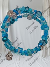 Image 3 of ANA826145 - Lt. Blue Memory Wire Bracelet w/Silver Charm