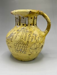 Image 1 of Early English Slipware Puzzle Jug, Bideford, North Devon. 
