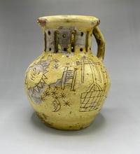 Image 2 of Early English Slipware Puzzle Jug, Bideford, North Devon. 