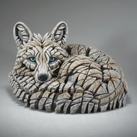 Image 1 of Edge Sculpture "Curled Up Fox - Arctic"