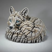 Image 2 of Edge Sculpture "Curled Up Fox - Arctic"