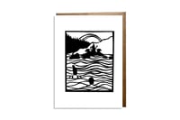 "Coffee and Wild Swim" card