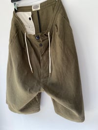 Image 13 of ORBAL WIDE SHORTS in Khaki Olive linen £185.00