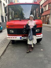 Image 1 of Pink mohair top with vintage buttons