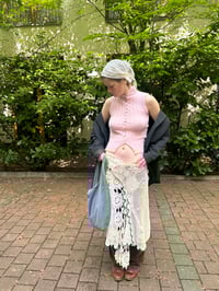 Image 5 of Pink mohair top with vintage buttons