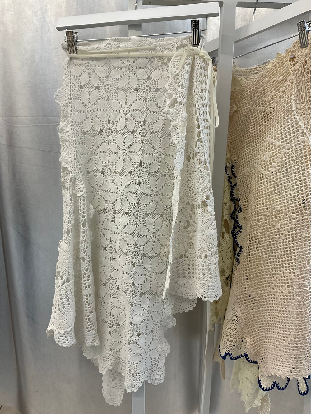 Vintage lace crochet wrap skirt 