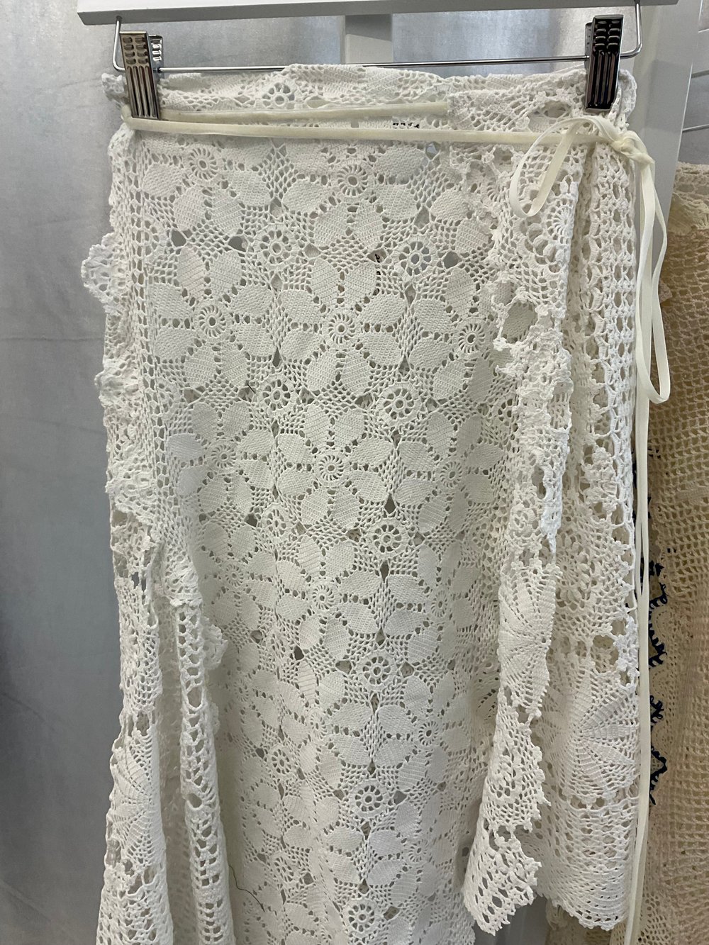 Vintage lace crochet wrap skirt