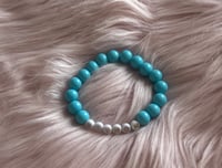 Image 2 of Boy Mom Blessings – Blue Beaded Bracelet for Proud Boy Moms | Handmade Mom Jewelry