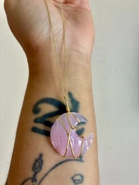 Image 1 of 🌙Rose Quartz Crescent Moon🌙