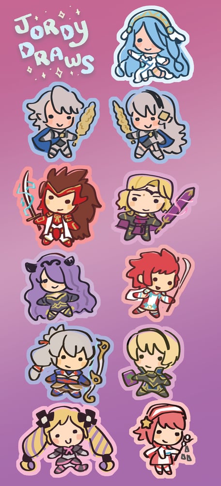 Image of FE Fates Royal Sillies Sticker Sheet