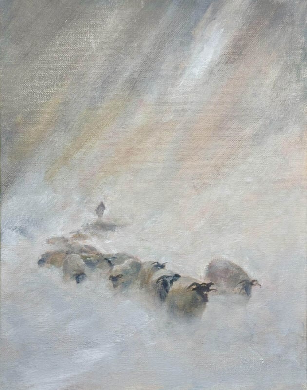 Image of Trevor Osborne - 'The Good Shepherd' - Original Oil On Board Painting