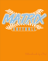 Image 1 of Matrix Softball Grunge on orange