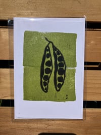Image 1 of SUMMER PEA BLOCK PRINTED GREETING CARD