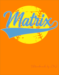 Image 1 of Matrix Softball Grunge Softball on orange