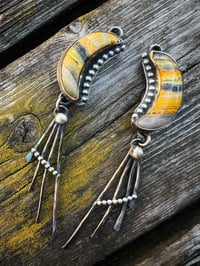 Image 1 of Crescent  bBumblebee Jasper earrings