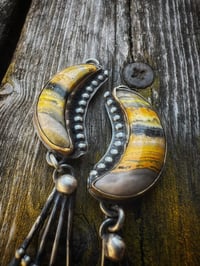 Image 2 of Crescent  bBumblebee Jasper earrings