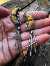 Image 4 of Crescent  bBumblebee Jasper earrings