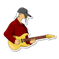 Image 2 of Widespread Panic Jimmy Herring Cartoon Stickers