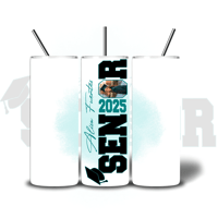 Image 1 of GRAD TUMBLER- SENIOR 2025 -  PHOTO & NAME