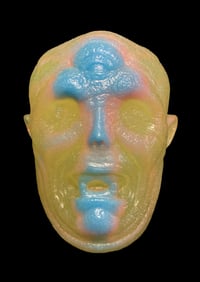Image 1 of “Crybaby" 3/4 Head Wall Hanger- Baby Blue, Pink and Translucent Yellow w/Blue UV/Blue and Grn Glow